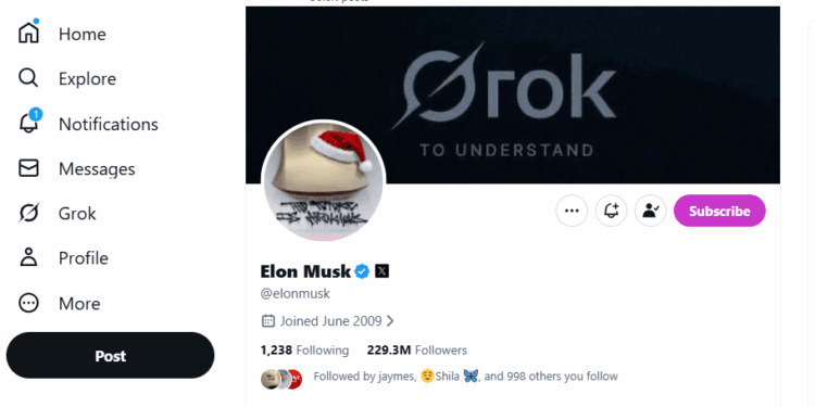 Elon musk x handle