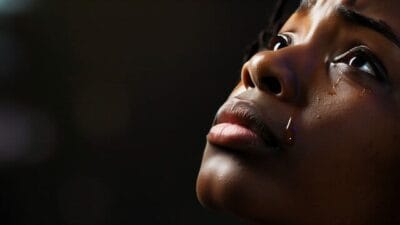 Woman crying photo