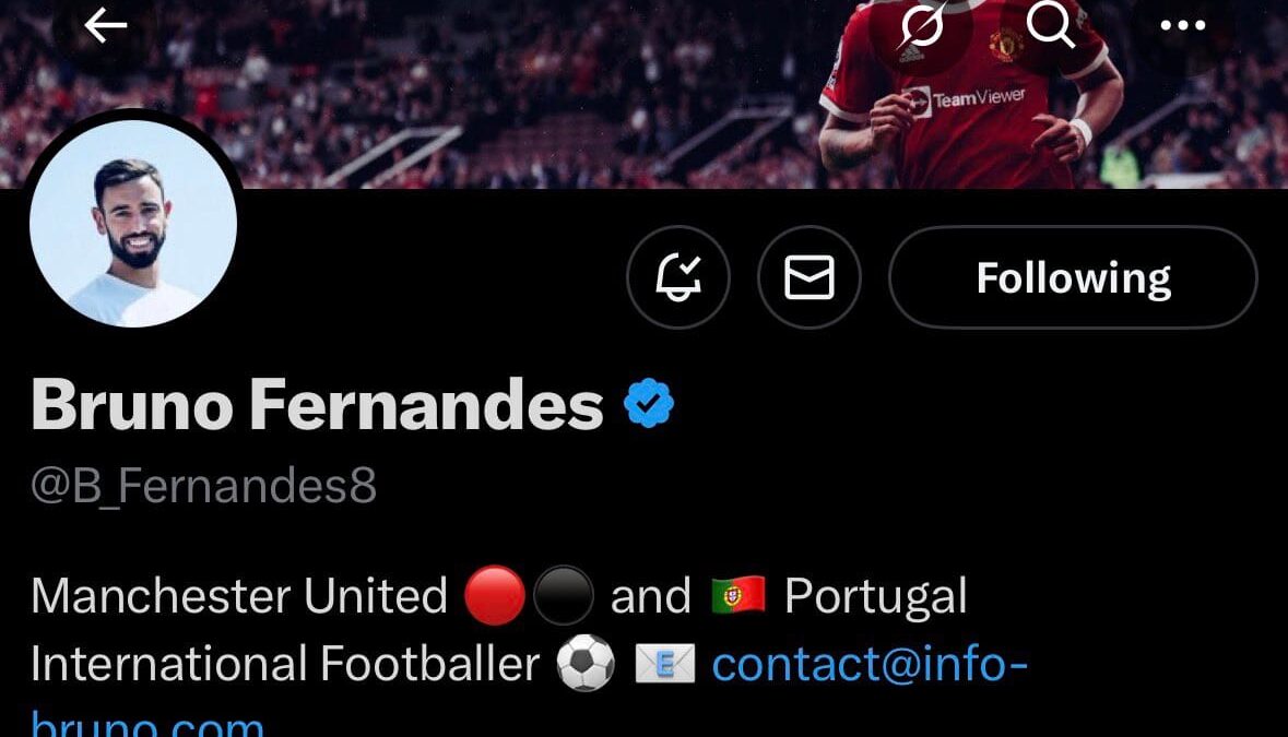 Bruno Fernandes account was hacked Here’s a thread