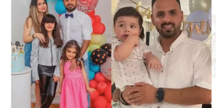 Iranian footballer Mojtaba Tarshiz and family photo