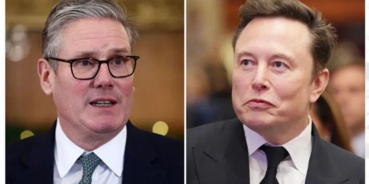 UK Prime Minister Keir Starmer and Elon Musk