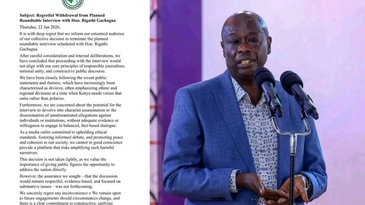 Gachagua media talk boycott