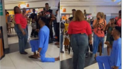 Man decided to propose to his girlfriend in a mall, but she said NO and walked out of the scene.