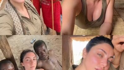 White woman touring the world