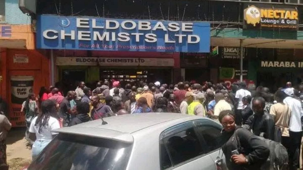 Eldoret as residents storm Eldobase Chemist