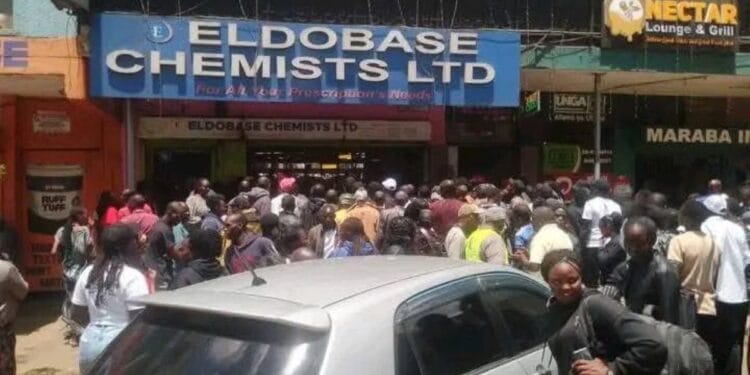 Eldoret as residents storm Eldobase Chemist