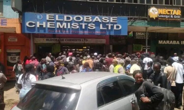 Eldoret as residents storm Eldobase Chemist
