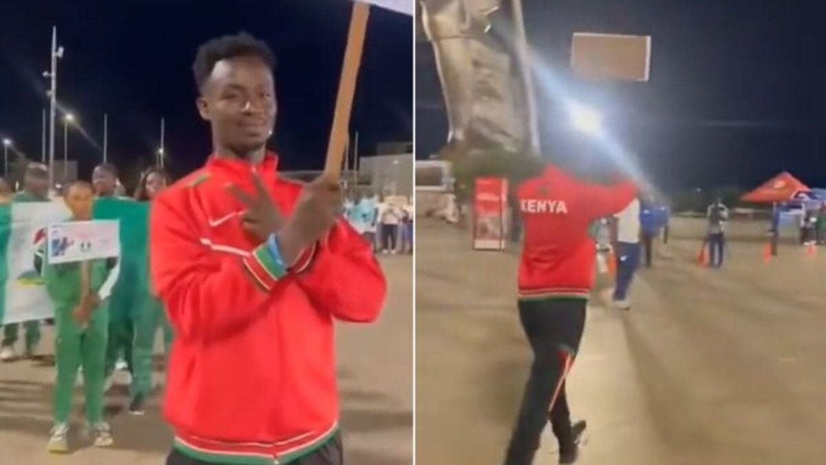 Kenyan skater Kevin Kiarie Ruhiu alone in Benin