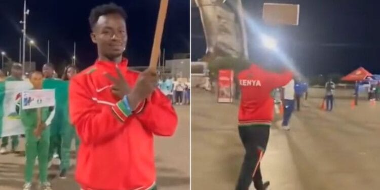 Kenyan skater Kevin Kiarie Ruhiu alone in Benin