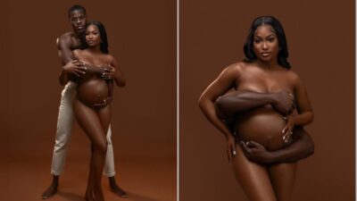Qmax topless pregnancy shoot