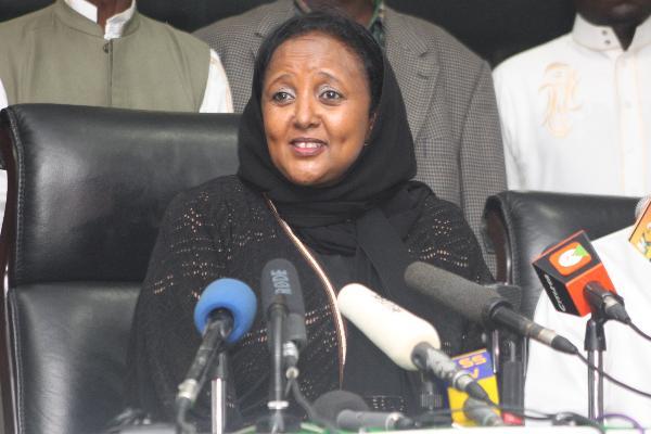 Education Cabinet Secretary Amina Mohamed when she was foreign affairs CS. PHOTO | Courtesy NMG Ksh. 50M KNEC to collect from checking KCPE and KCSE results from the message exam code 20076