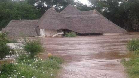 Tsavo safari lodge lodged in river galana raging waters in tsavo