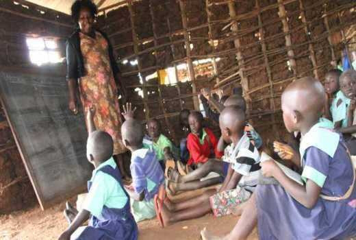Teachers teaching in terrible conditions. 