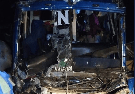 Chania genesis bus crashed at Voi. PHOTO | RMS
