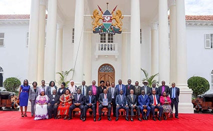 President Uhuru Kenyatta with BBI Taskforce. 