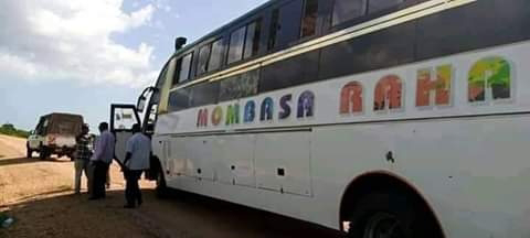 Attacked bus in Lamu Somali Militants. PHOTO| NMG