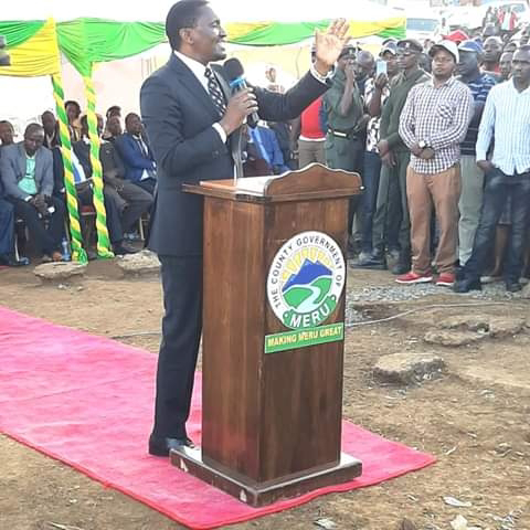 CS Agriculture Mwangi Kiunjuri launches miraa Market. PHOTO | BMS