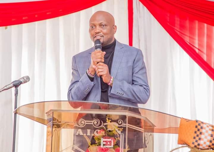 Moses Kuria at AIC church. PHOTO | BMS