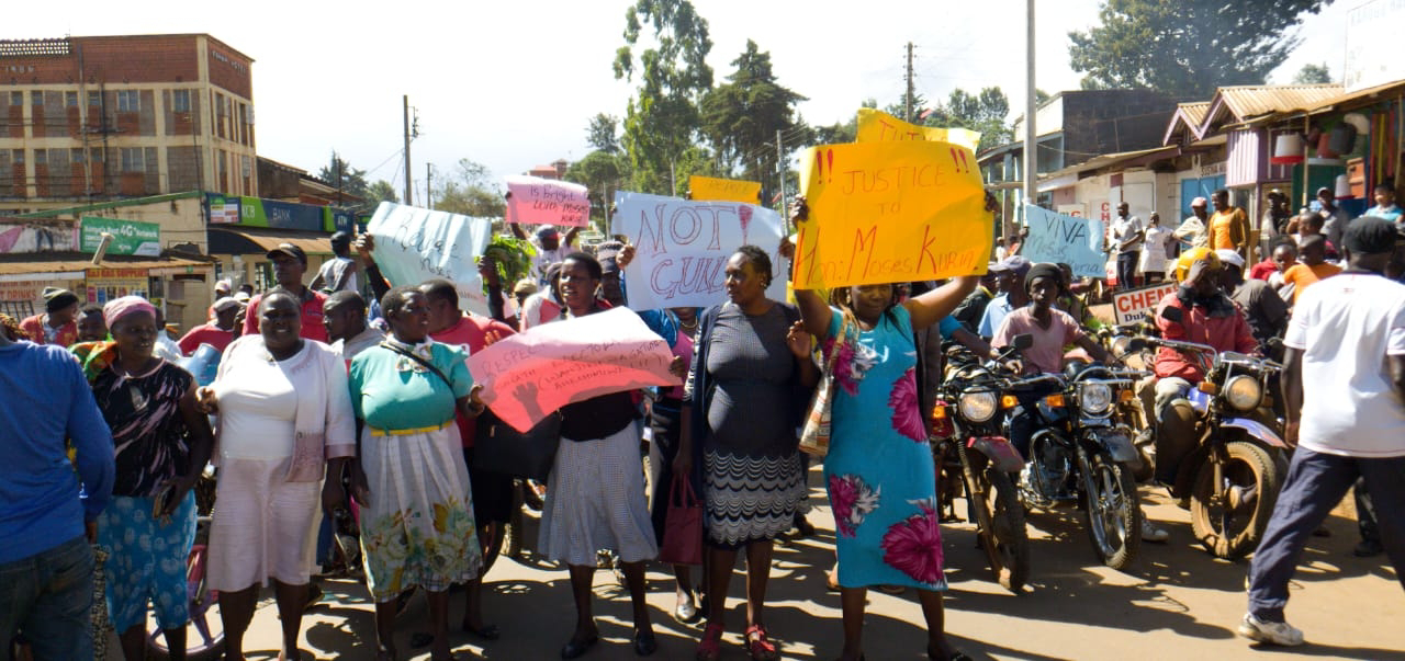 Gatundu residents protest over Moses Kuria. PHOTO | BMS
