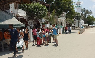 UK tourists in Lamu streets. PHOTO | BMS