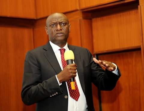 Energy CS Charles Keter at Power headquarters meeting managers. PHOTO | BMS