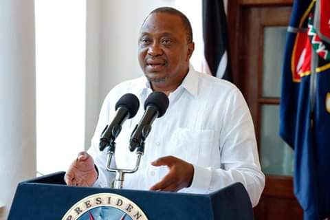 President Uhuru Kenyatta at the Mombasa statehouse, giving the state of the nation address. PHOTO | BMS