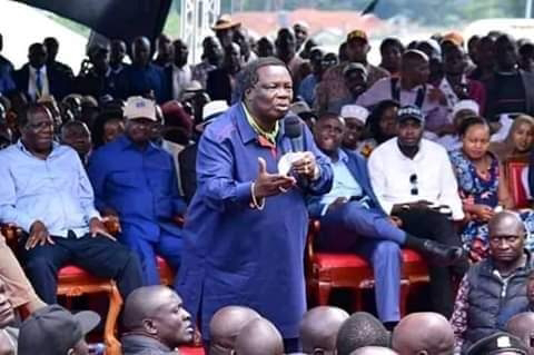 Francis Atwoli at BBI really, Bukhungu stadium. PHOTO | BMS 