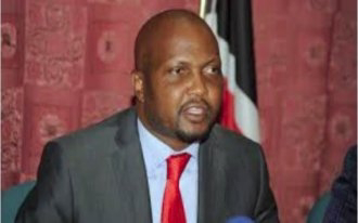 Moses Kuria on press conference. PHOTO | BMS