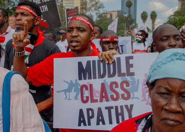 People protest for the pressing economy. PHOTO | BMS