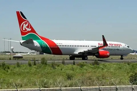 Kenya Airways plane at JKIA. Kenya Airways plane at JKIA.