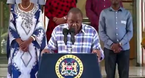 President Uhuru Kenyatta on the state of the Nation address at Harambee house President Uhuru Kenyatta on the state of the Nation address at Harambee house