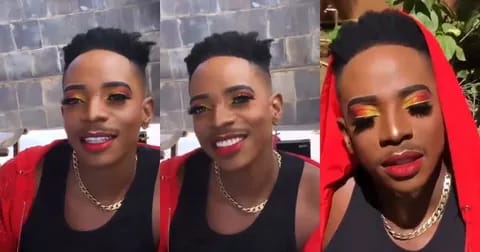 Eric Omondi video in a dress and make up for Warembo na Jimmy Wanjigi photo