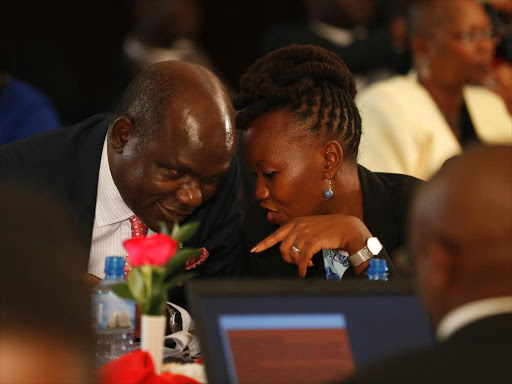 Roselyn Akombe and Wafula Chebukati at IEBC Roselyn Akombe and Wafula Chebukati at IEBC