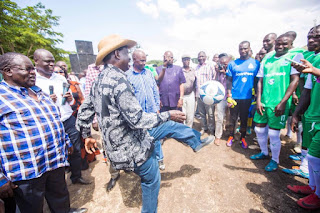 The Raila Odinga ball in the Parliament is gone. PHOTO | Awour Raila Odinga playing football at Homabay. While CORD MPS failed to secure the electronic system. PHOTO | Awour