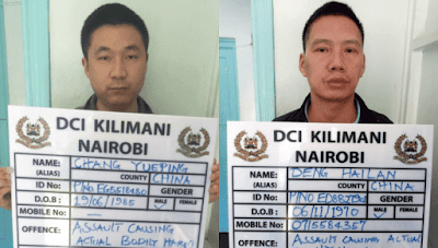 Chinese nationals arrested for caning workers. PHOTO | BMS