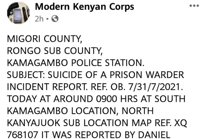 Seth Isaac Ojwang, a prison officer dies photo