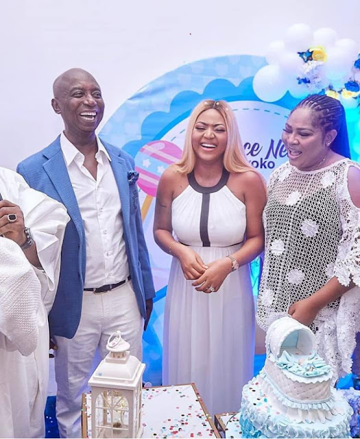 Nigerian actress Regina Daniells, 19, billionaire husband Ned Nwoko, 59, throws a lavish baby Munir celebration