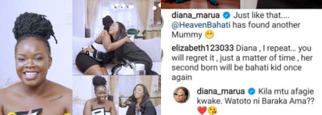 Diana Marua quickly responded to a follower who voiced concern about her tight relationship with Bahati's baby mom, Yvette Obura Diana Marua quickly responded to a follower who voiced concern about her tight relationship with Bahati's baby mom, Yvette Obura
