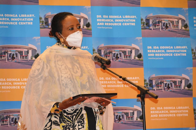 CS Sports Amb. Amina Mohamed at Mama Ida mbile libreary launch
