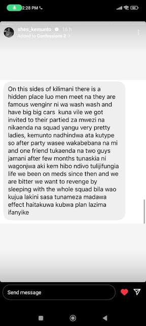 [Confessions] Usherati Promax! Top Sodom and Gomorrah confessions posted on shes_kemunto Insta stories