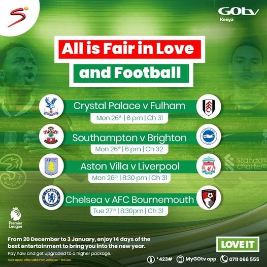 GOTV EPL Matches today boxing day 2022 GOTV EPL Matches today boxing day 2022