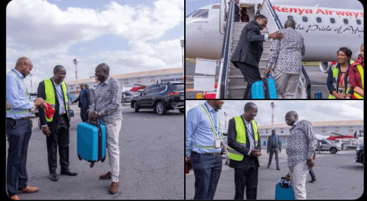 Dp. Rigathi Gachagua is boarding a Kenya Airways flight to Mombasa Dp. Rigathi Gachagua is boarding a Kenya Airways flight to Mombasa