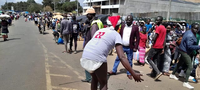 Eldoret Town standstill, popular gospel artist appears in town wearing diapers