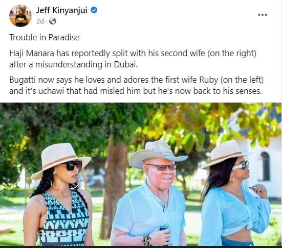Haji Manara breaks up with his second wife, blames witchcraft, “Juju”