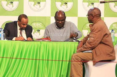 Abdi Guliye with Wafula Chebukati.PHOTO| FILE Abdi Guliye with Wafula Chebukati.PHOTO| FILE