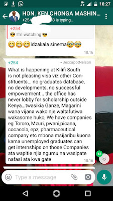 Ken Chonga leaked WhatsApp Messages.- Kilifi south Ken Chonga leaked WhatsApp Messages.- Kilifi south