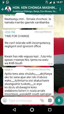 Ken Chonga leaked WhatsApp Messages.- Kilifi south Ken Chonga leaked WhatsApp Messages.- Kilifi south