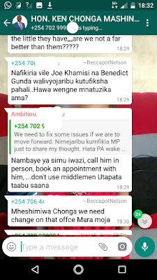 Ken Chonga leaked WhatsApp Messages.- Kilifi south Ken Chonga leaked WhatsApp Messages.- Kilifi south