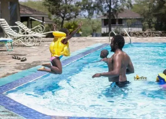 Churchill Show comedian Professor Hamo and kids photo
