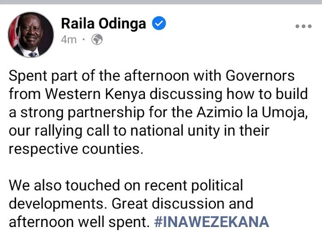 Raila Odinga hosts all Western region governors Raila Odinga hosts all Western region governors